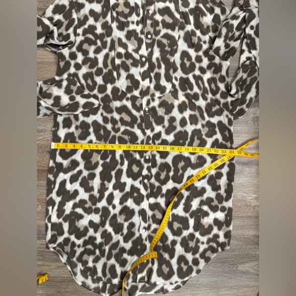 J.Crew Tie-front Silk Shirtdress In Dusty Leopard Size 14-16 - Picture 11 of 12